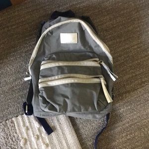 Gray and blue Marc Jacobs backpack
